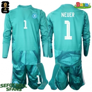 Tyskland Manuel Neuer #1 Målvakt Hemmaställ Barn VM 2026 Långärmad (+ Korta byxor)